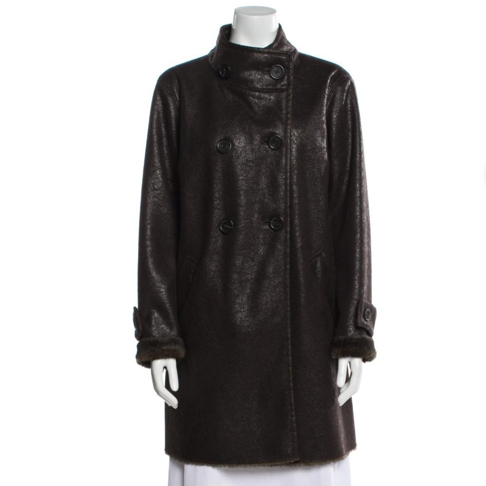 GERARD DAREL Designer Vegan (Faux-Fur Faux-Leather) Coat in Purple size M